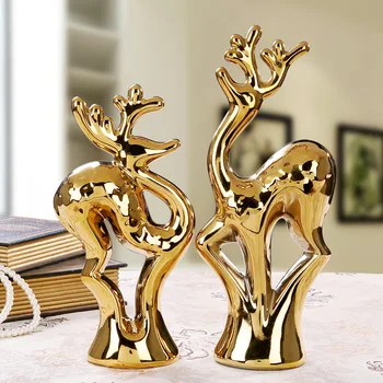 Ceramic Crafts And Ornaments Wedding Crafts Gifts Electroplating Sika Deer gold with silver
Ceramic Crafts And Ornaments Wedding Crafts Gifts Electroplating Sika Deer gold with silver