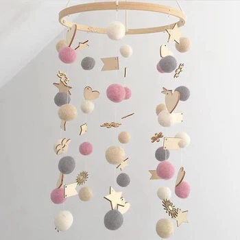 D Nordic Soft Wool Ball Bed Round Wind Chimes Bell Baby Newborn Toys Gift Wood Hanging for Crib Tent Ornament Room Decoration
D Nordic Soft Wool Ball Bed Round Wind Chimes Bell Baby Newborn Toys Gift Wood Hanging for Crib Tent Ornament Room Decoration