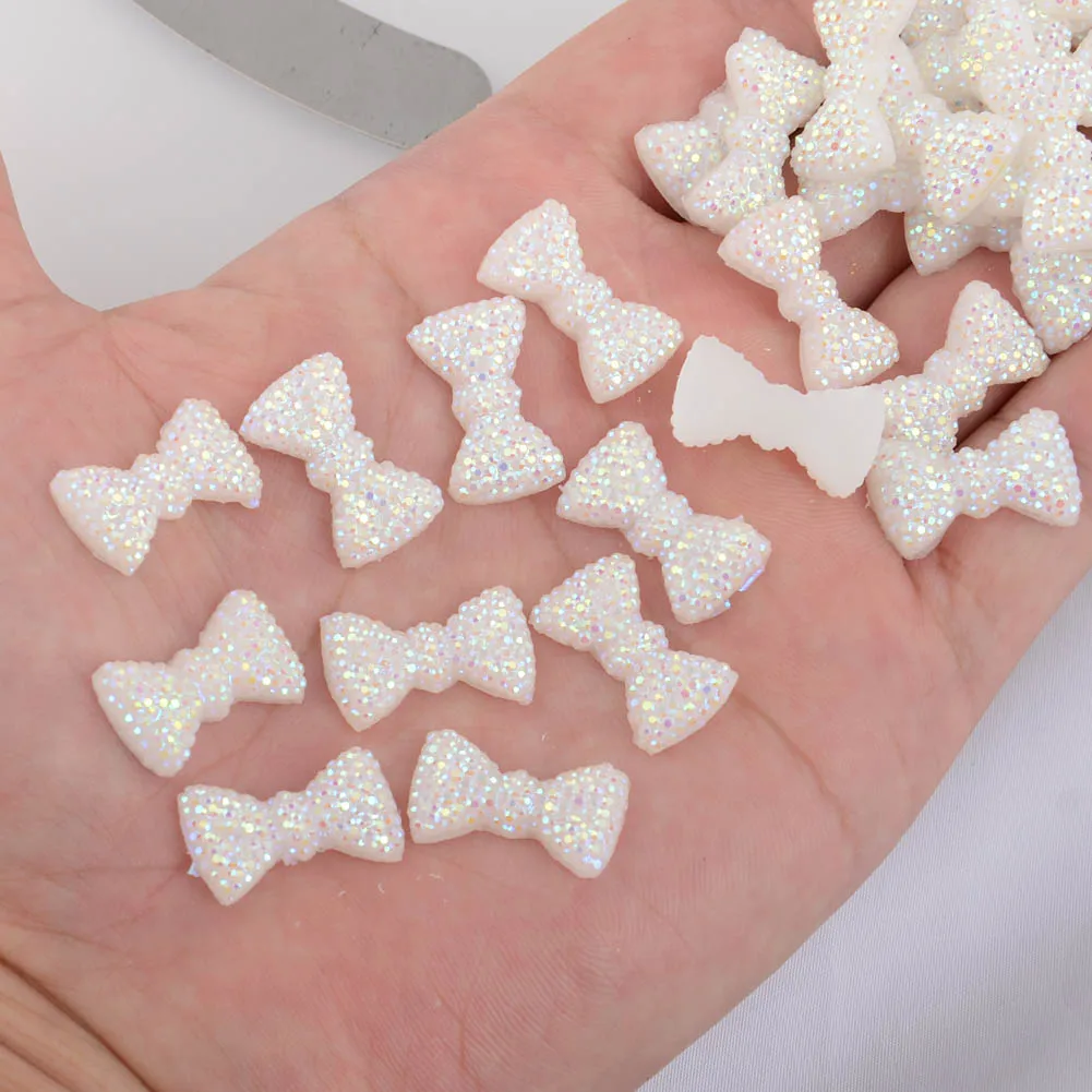 BOLIAO 20Pcs 12*20 mm (0.47*0.79 In) White Bow Shape Resin AB Rhinestone Flatback Glue On Clothes Home Holiday Decoration 
BOLIAO 20Pcs 12*20 mm (0.47*0.79 In) White Bow Shape Resin AB Rhinestone Flatback Glue On Clothes Home Holiday Decoration