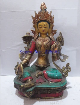 Collection Rare Tibetan gilt imitation turquoise tibet copper Big feet Buddha statue/sculpture High:9.4 inch ship
Collection Rare Tibetan gilt imitation turquoise tibet copper Big feet Buddha statue/sculpture High:9.4 inch ship