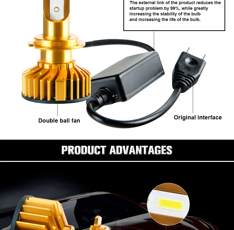 H4 H7 Led Car Headlight Bulbs Mini 12V H1 9005 HB3 9006 Hb4 72W Auto Headlamp 6500K H8 H9 H11 12000Lm Led Ice Light Canbus Bulb (9)