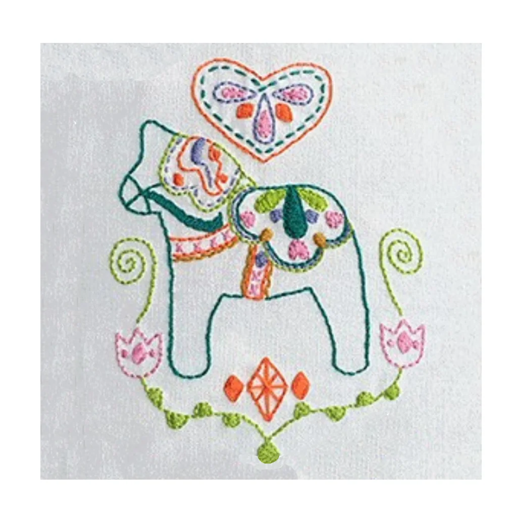 Embroidery Kit, Cartoon Hand Embroidery Cross Stitch Starter Needlepoint Crafts Kit with Cloth,Threads and Tools for Home Decor