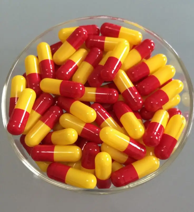 (1000pcs/pack) Size 0 Red/Yellow Color Separated Gelatin Capsule, gel Capsule, Empty Capsule--- Cap and Body Separated
(1000pcs/pack) Size 0 Red/Yellow Color Separated Gelatin Capsule, gel Capsule, Empty Capsule--- Cap and Body Separated