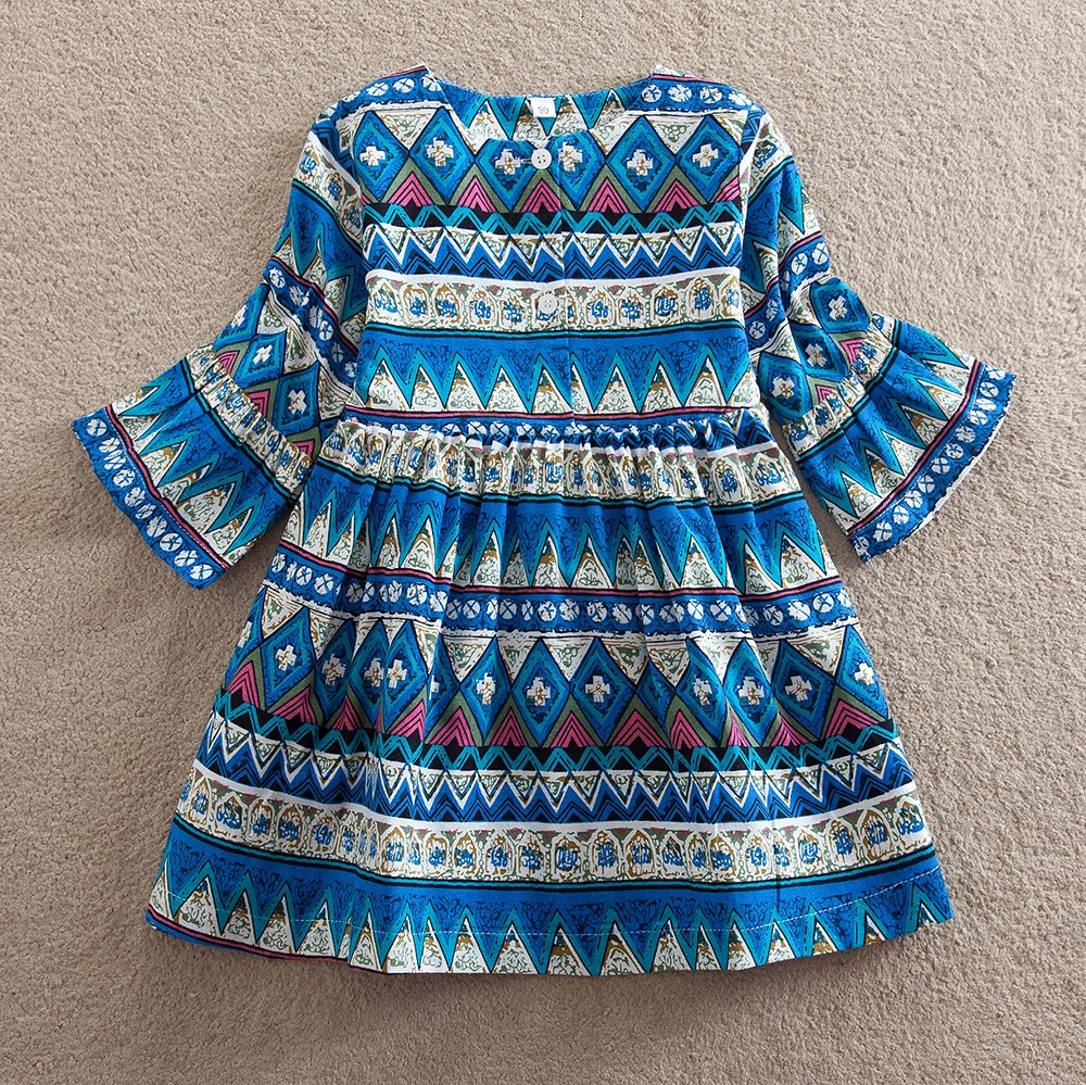 Pre-sale-girl-baby-children-long-sleeves-dress-2017-autumn-Bohemian-style-double-thicked-fabric-kids