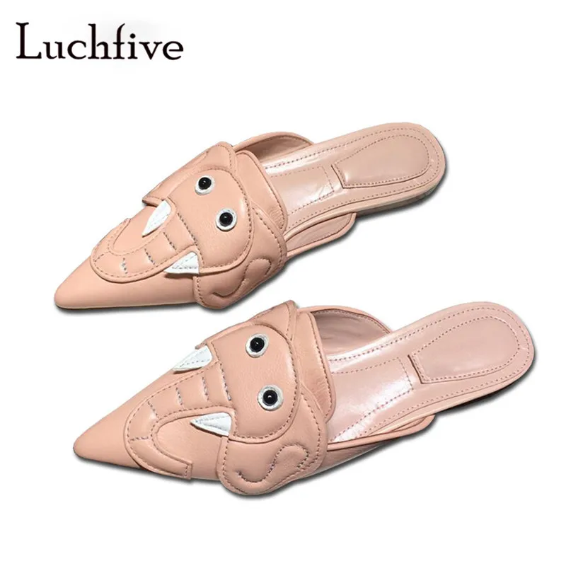New elephant pointed toe women slippers genuine leather shallow female shoes slip on lazy loafers summer nude pink 2018
New elephant pointed toe women slippers genuine leather shallow female shoes slip on lazy loafers summer nude pink 2018