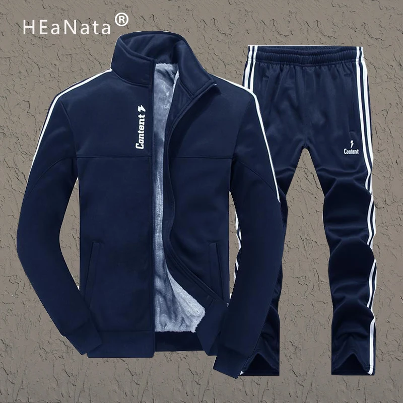 Men's Sportswear Sets 2019 Winter Thicken Zipper Fleece Gym Two Pieces Tracksuit Set Jackets+ Sweatpants Casual Track Suit Male
Men's Sportswear Sets 2019 Winter Thicken Zipper Fleece Gym Two Pieces Tracksuit Set Jackets+ Sweatpants Casual Track Suit Male