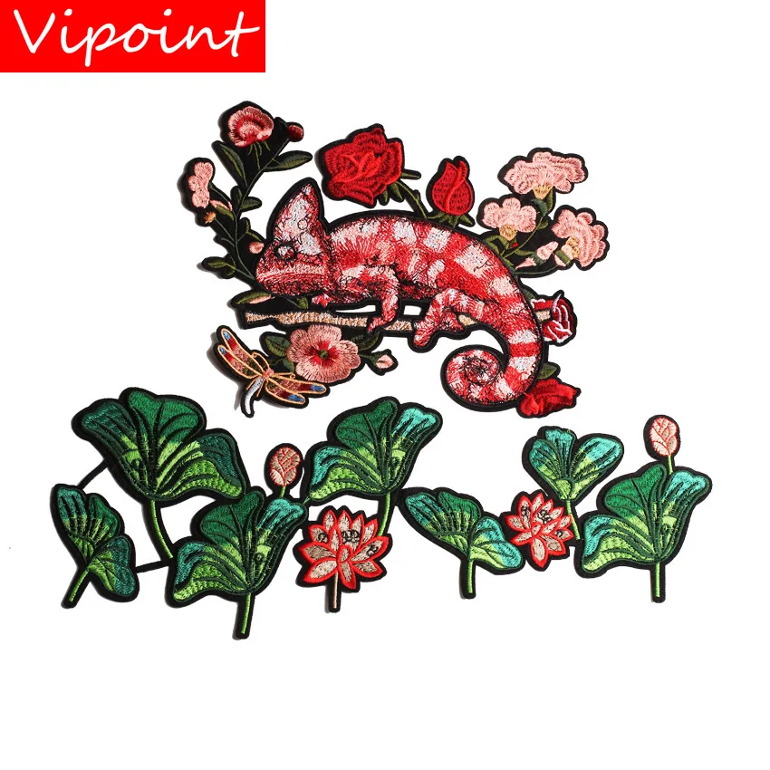VIPOINT embroidery big lotus lizard patches dragonfly patches badges applique patches for clothing JW-108
VIPOINT embroidery big lotus lizard patches dragonfly patches badges applique patches for clothing JW-108
