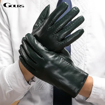 Gours Men's Winter Genuine Leather Gloves Dark Green Goatskin Driving Finger Gloves New Fashion Brand Mittens Warm GSM045
Gours Men's Winter Genuine Leather Gloves Dark Green Goatskin Driving Finger Gloves New Fashion Brand Mittens Warm GSM045