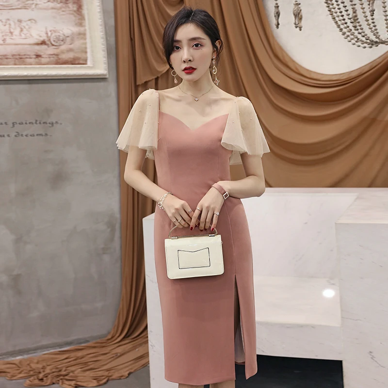 YIGELILA Women Pink Party Dress Fashion Summer Sexy V-neck Mesh Short Sleeve Empire Slim Mid Length Dress 64830
YIGELILA Women Pink Party Dress Fashion Summer Sexy V-neck Mesh Short Sleeve Empire Slim Mid Length Dress 64830