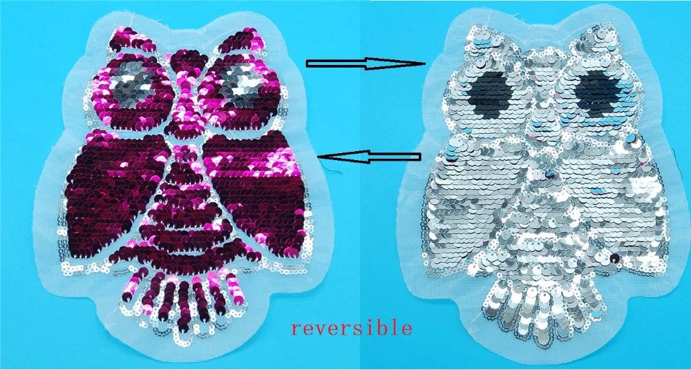 2017 NEW owl Reversible Change color Sequins Sew On Patches for clothes DIY Patch Applique Bag Clothing Coat Sweater Crafts
2017 NEW owl Reversible Change color Sequins Sew On Patches for clothes DIY Patch Applique Bag Clothing Coat Sweater Crafts