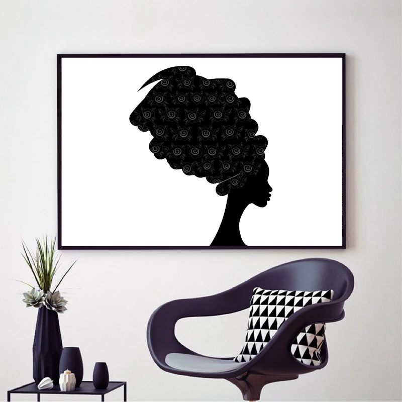 Beautiful African Woman Canvas Painting Wall Decor