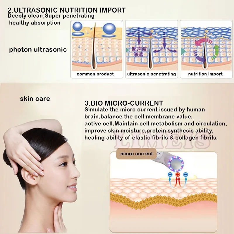 led photon ultrasonic massager