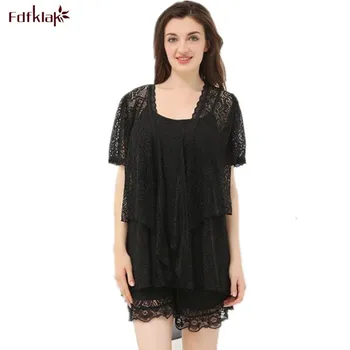 Summer Pajama Sets Ladies Pyjamas Spaghetti Strap Plus Size Nightwear Woman Sleeping Clothes Sleepwear Sets Black/Beige Q142
Summer Pajama Sets Ladies Pyjamas Spaghetti Strap Plus Size Nightwear Woman Sleeping Clothes Sleepwear Sets Black/Beige Q142