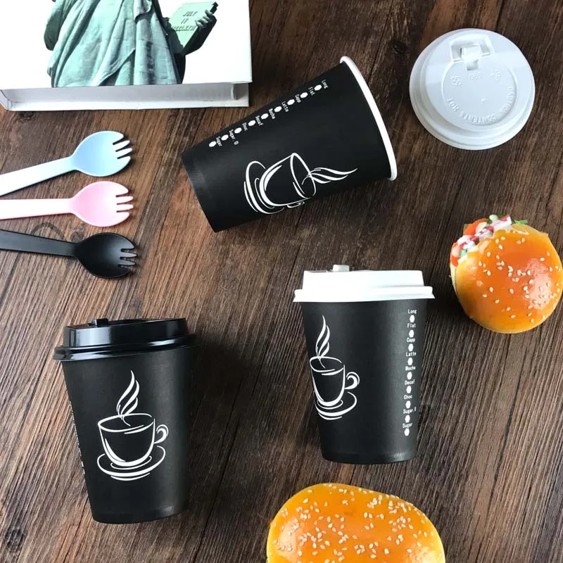 10pcs 250ml biodegradable paper coffee cup, disposable coffee mug with lid and straw for shops
10pcs 250ml biodegradable paper coffee cup, disposable coffee mug with lid and straw for shops