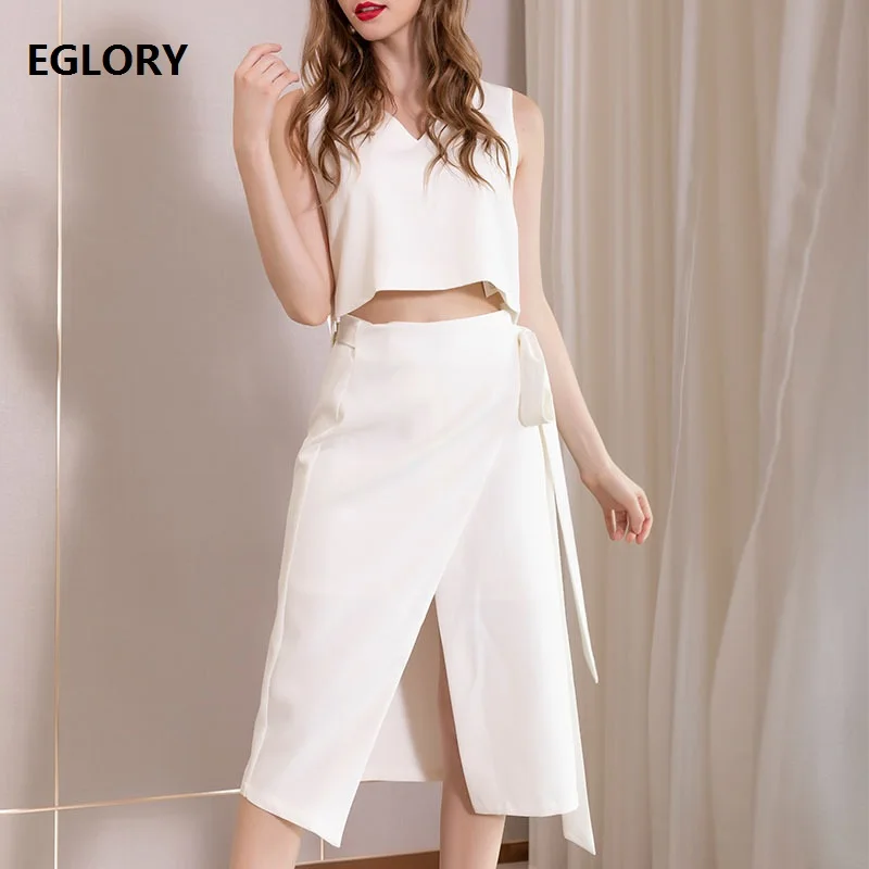 2019 Summer Fashion Sexy Crop Tops Sets Ladies V-Neck White Tops+Split Sexy Mid-Calf Skirt Set Women Casual Club Suits 2pcs
2019 Summer Fashion Sexy Crop Tops Sets Ladies V-Neck White Tops+Split Sexy Mid-Calf Skirt Set Women Casual Club Suits 2pcs