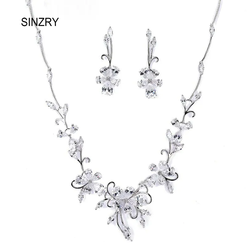 SINZRY bridal jewelry AAA Cubic Zirconia elegant flower Jewelry Sets brilliant wedding chokers necklaes earring sets
SINZRY bridal jewelry AAA Cubic Zirconia elegant flower Jewelry Sets brilliant wedding chokers necklaes earring sets
