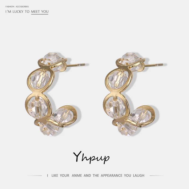 Yhpup New Trendy Korean Transparent Crystal Stud Earrings Sweet Copper Statement orecchini for Women Party Jewelry S925 Silver
Yhpup New Trendy Korean Transparent Crystal Stud Earrings Sweet Copper Statement orecchini for Women Party Jewelry S925 Silver