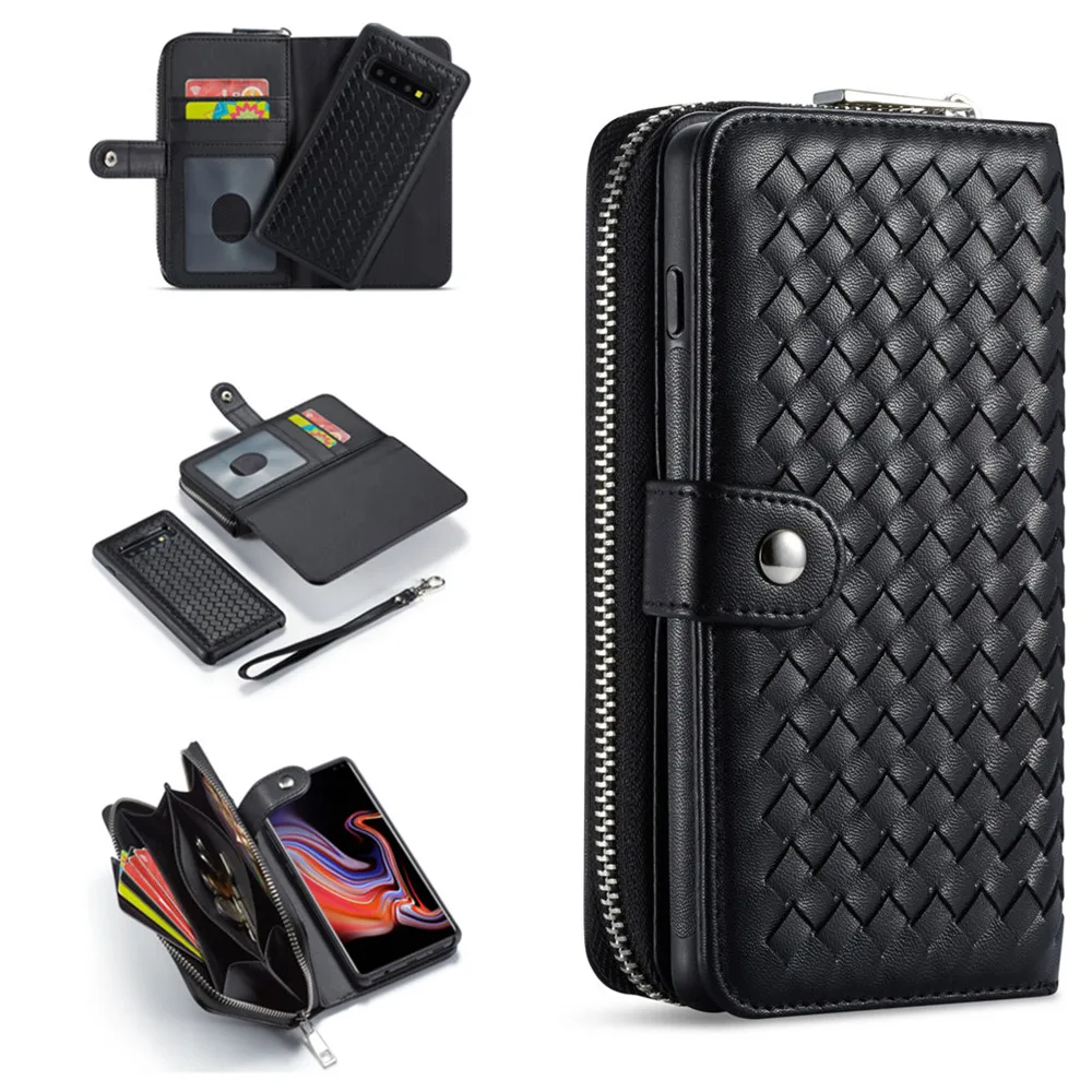 Fashion Zipper Wallet Case for iPhone 7 8 XR XS MAX Multi-Use Weave PU Detachable Back Cover for Galaxy S10 S9 S8 Note8 Note9
Fashion Zipper Wallet Case for iPhone 7 8 XR XS MAX Multi-Use Weave PU Detachable Back Cover for Galaxy S10 S9 S8 Note8 Note9
