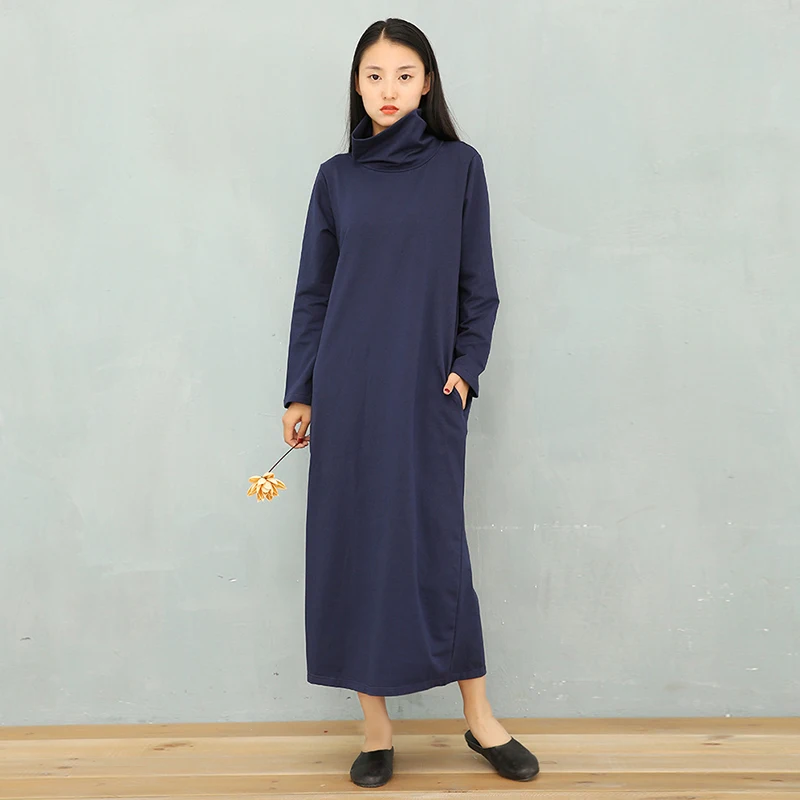 LZJN Long Sleeve Turtleneck Dress 2019 Spring Autumn Soft Korean Cotton Robe 6 Colors Solid Elegant Shirt Dresses with Pockets
LZJN Long Sleeve Turtleneck Dress 2019 Spring Autumn Soft Korean Cotton Robe 6 Colors Solid Elegant Shirt Dresses with Pockets