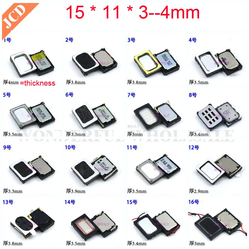 HOT selling 16models 15 11 3 mm 3.5 4 mm Loudspeaker Speaker Phone Ringing Earpiece Buzzer Receiver Repair Part Universal much
HOT selling 16models 15 11 3 mm 3.5 4 mm Loudspeaker Speaker Phone Ringing Earpiece Buzzer Receiver Repair Part Universal much