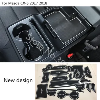

Car Groove Gate Slot Armrest Storage Rubber anti slip mat mats door pad cup 19pcs For Mazda CX-5 2017 2018 2019 2020