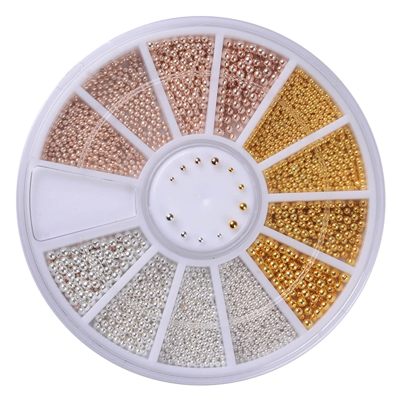 Steel Beads Nail Studs Gold Sliver Champagne 0.8mm 1.0mm 1.2mm 1.5mm Mixed 3D Nail Art Decorations In Wheel Manicure DIY
Steel Beads Nail Studs Gold Sliver Champagne 0.8mm 1.0mm 1.2mm 1.5mm Mixed 3D Nail Art Decorations In Wheel Manicure DIY