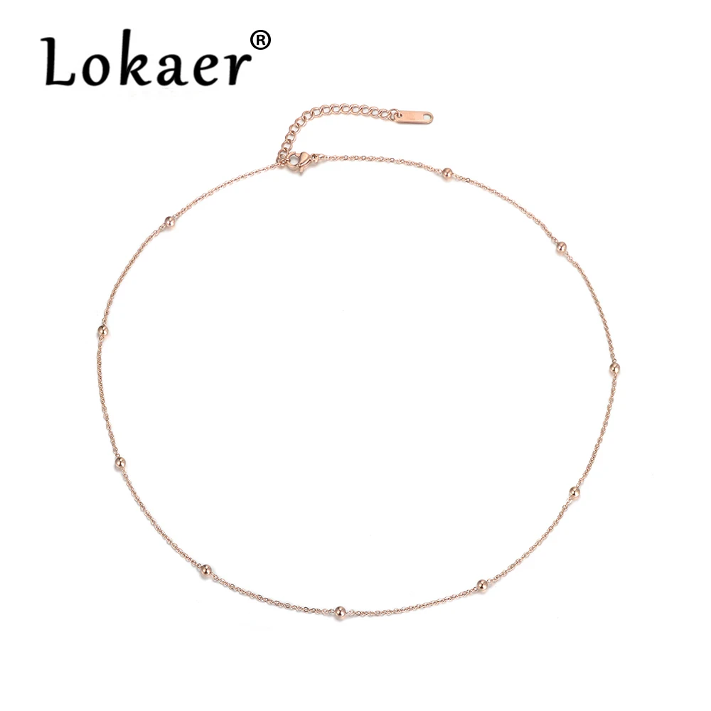 Lokaer Creative Round Beads & Squares Chain & Link Necklaces Jewelry Titanium Steel Chokers Necklace For Women Collier N18062
Lokaer Creative Round Beads & Squares Chain & Link Necklaces Jewelry Titanium Steel Chokers Necklace For Women Collier N18062
