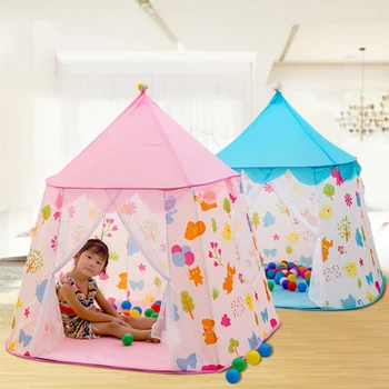 

Kids Castle Tipi Tents Boy Girl Gifts Printing Castle Tents Baby Sleep Room Teepee Indoors Outdoors children Ball Pool Gift Tent