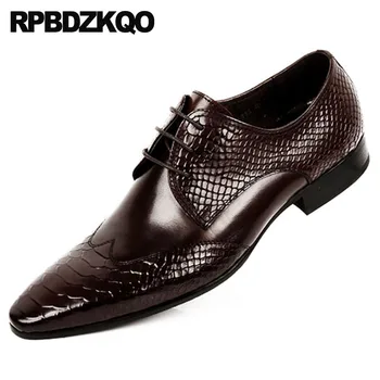 Wedding Brown Runway Brand Black Formal Snake Skin Pointed Toe Oxfords Office Snakeskin Derby Men Dress Italian Leather Shoes
Wedding Brown Runway Brand Black Formal Snake Skin Pointed Toe Oxfords Office Snakeskin Derby Men Dress Italian Leather Shoes
