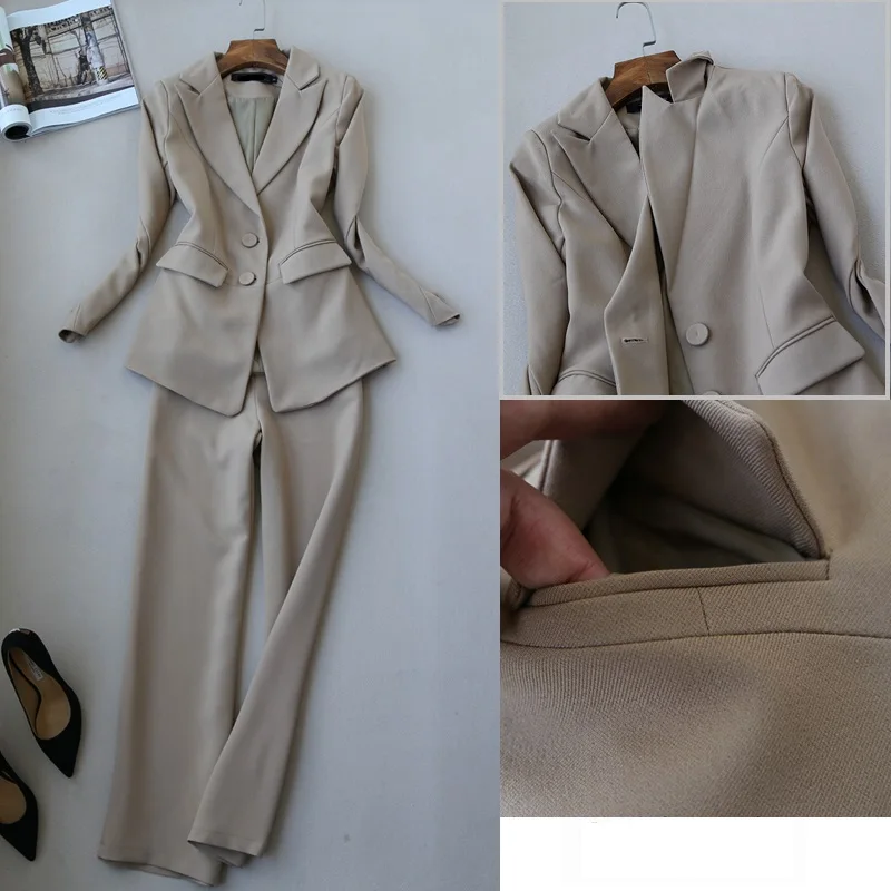 Elegant Women Suit Blazer and Straight Pants Work Wear Clothing Set Fashion Ladies Suit Sets
Elegant Women Suit Blazer and Straight Pants Work Wear Clothing Set Fashion Ladies Suit Sets