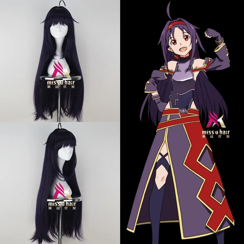Sword Art Online Alicization Cosplay Wig Konno Yuuki 85cm Long Straight Dark Purple Synthetic Hair for Adult Role Play +wig cap
Sword Art Online Alicization Cosplay Wig Konno Yuuki 85cm Long Straight Dark Purple Synthetic Hair for Adult Role Play +wig cap