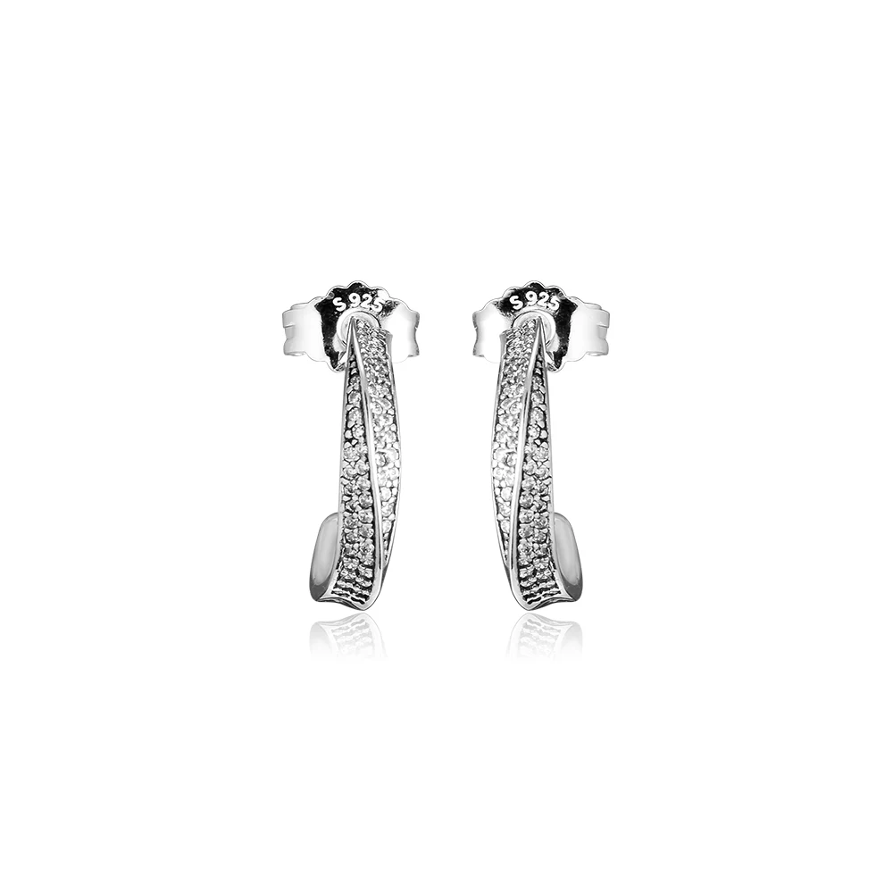 Authentic 925 Sterling Silver Clear CZ Elegant Waves Hoop Earrings pendientes plata de ley 925 mujer Original Jewelry
Authentic 925 Sterling Silver Clear CZ Elegant Waves Hoop Earrings pendientes plata de ley 925 mujer Original Jewelry