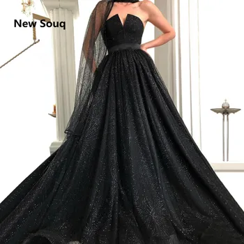 Custom Made Black Strapless Backless Evening Dresses Stunning Sequins Sweep Train Long Prom Dress Saudi Arabic Evening Gowns 
Custom Made Black Strapless Backless Evening Dresses Stunning Sequins Sweep Train Long Prom Dress Saudi Arabic Evening Gowns