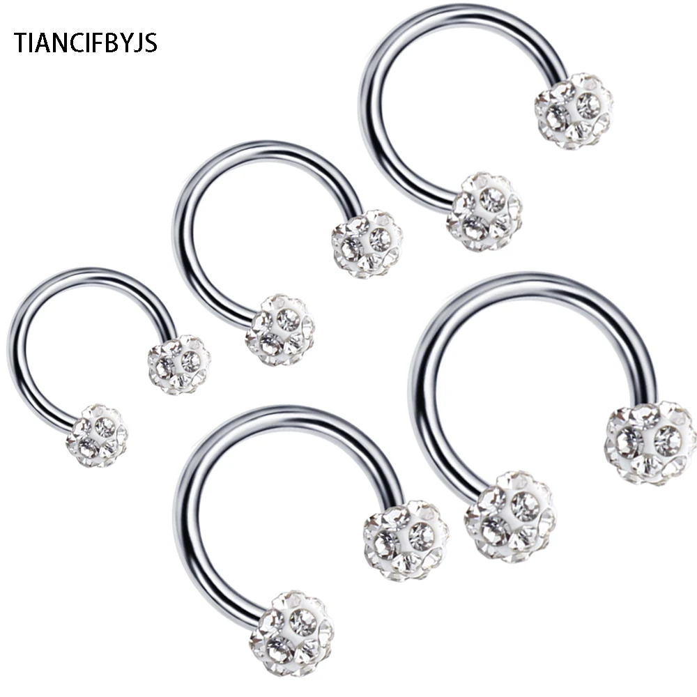 TIANCIFBYJS Surgical Steel Crystal Hoop Nose Ring Earring Piercing Tragus Helix Cartilage Body Jewelry Mix 6/8/10/12/14mm 30pcs
TIANCIFBYJS Surgical Steel Crystal Hoop Nose Ring Earring Piercing Tragus Helix Cartilage Body Jewelry Mix 6/8/10/12/14mm 30pcs