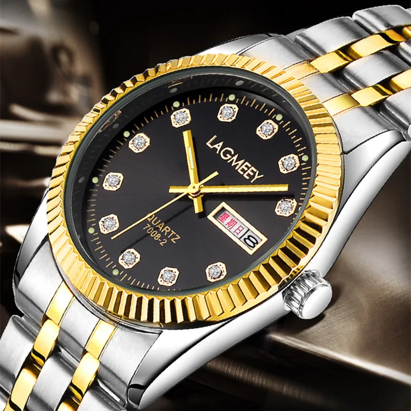 FNGEEN Stainless Steel Band Gold Watch Male Cz Natural Diamond Dial with the Week Date Function Luxury Gold Watch Quartz
FNGEEN Stainless Steel Band Gold Watch Male Cz Natural Diamond Dial with the Week Date Function Luxury Gold Watch Quartz
