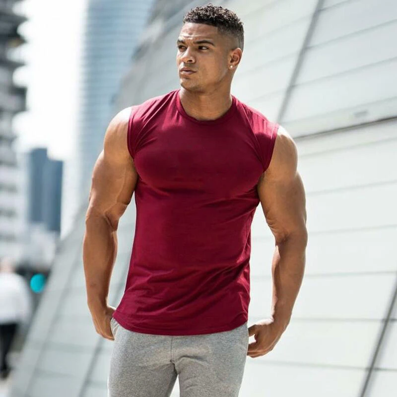 

Brand New Bodybuilding Tank Top Men Gyms-Clothing Stringer Fitness Gyms Shirt Blank Clothing Muscle Workout Cotton Tank Top