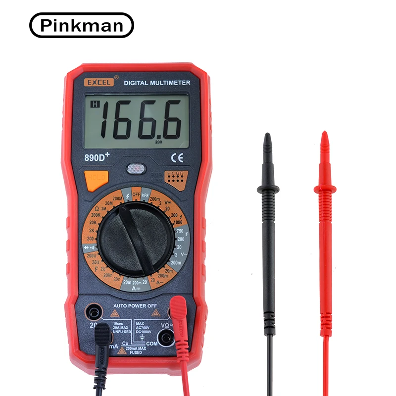 EXCEL 890D+ AC DC LCD Display Electric Handheld Voltmeter Ammeter Ohm Capacitance Tester Meter Digital Multimeter Multimetro | Инструменты