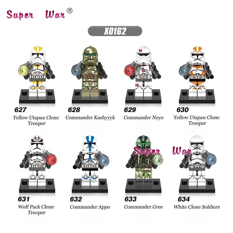 8pcs Star wars super hero marvel comics Utapau Storm clone Trooper Soldiers models kits building blocks bricks toys for children
8pcs Star wars super hero marvel comics Utapau Storm clone Trooper Soldiers models kits building blocks bricks toys for children
