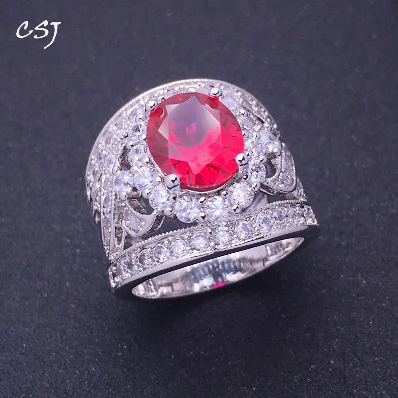 CSJ Hyperboble Design Ruby Ring Created Corundun Fine Jewelry Women Party Wedding Gift for Women
CSJ Hyperboble Design Ruby Ring Created Corundun Fine Jewelry Women Party Wedding Gift for Women