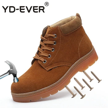 YD-EVER Plus Size Men Work Safety Shoes Steel Toe Steel Sole Cow Suede Safety Boots For Men Lace Up Breathable Yellow Work Boots
YD-EVER Plus Size Men Work Safety Shoes Steel Toe Steel Sole Cow Suede Safety Boots For Men Lace Up Breathable Yellow Work Boots