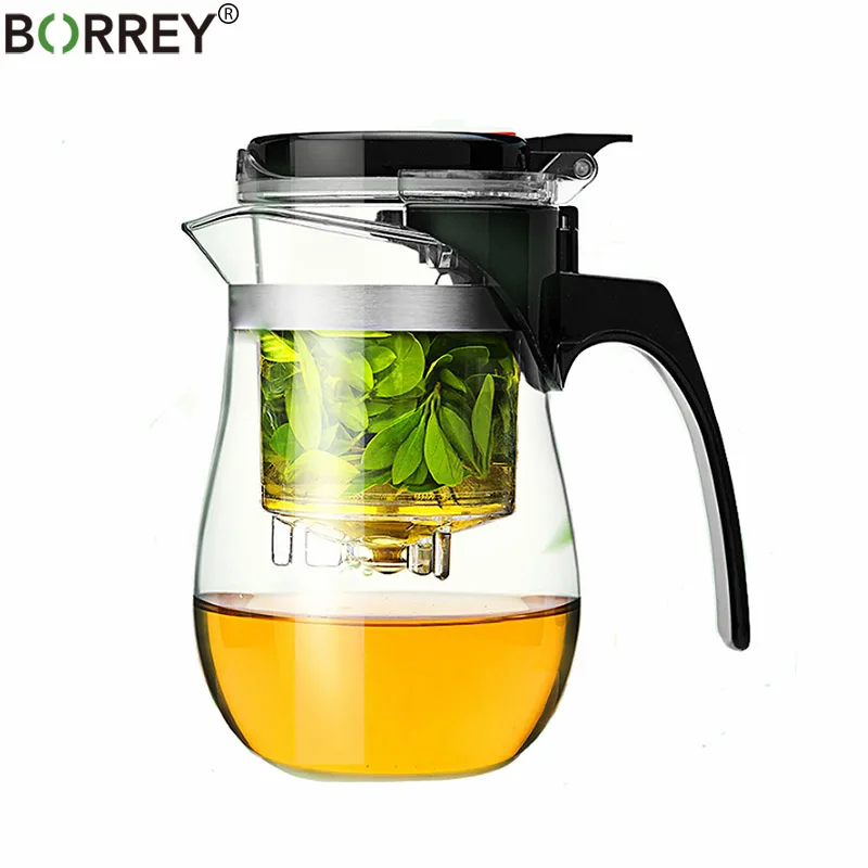 BORREY Teapot Glass Tea Pot 500Ml Heat Resistant Glass Tea Pot With Infuser Filter Kung Fu Tea Set Clear Glass Water Kettle
BORREY Teapot Glass Tea Pot 500Ml Heat Resistant Glass Tea Pot With Infuser Filter Kung Fu Tea Set Clear Glass Water Kettle