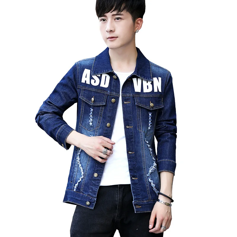 New Style Cowboy Men Jacket Casual Turn-down Collar Harajuku Short Jackets and Coats Slim Pockets Clothes 2018 | Мужская одежда