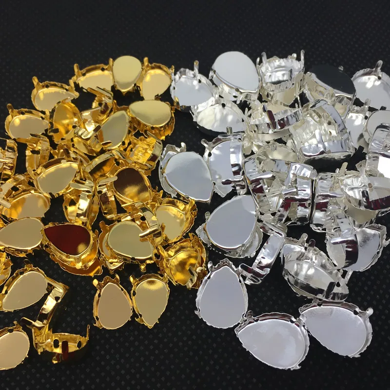 Droplet Silver/Gold Metal Claw Closed Back For Setting Teardrop Stone,sewing claw 
Droplet Silver/Gold Metal Claw Closed Back For Setting Teardrop Stone,sewing claw