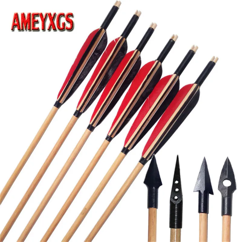 10pcs Archery 33.5inch Wooden Arrows Drop-shape Turkey Feathers With Traditional Broadhead Fit For Recurve Bow Longbow Shooting
10pcs Archery 33.5inch Wooden Arrows Drop-shape Turkey Feathers With Traditional Broadhead Fit For Recurve Bow Longbow Shooting