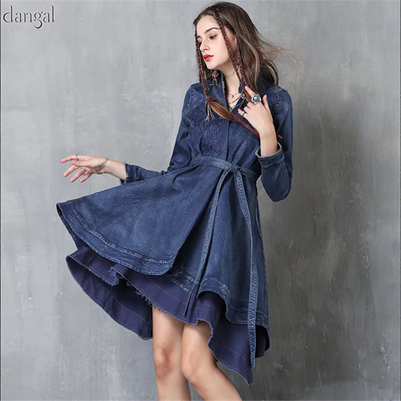 Dangal Jean Jacket Women 2018 Boho New Denim Coats Long Sleeve Stand Collar A-lineTrench Detachable Belt Flower Embroidery Coats
Dangal Jean Jacket Women 2018 Boho New Denim Coats Long Sleeve Stand Collar A-lineTrench Detachable Belt Flower Embroidery Coats