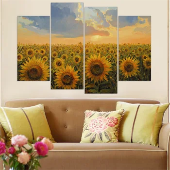 Frameless Oil Painting Sunflower Canvas Print Flower Landscape Picture Home Decoration Gift for Living Room Wall Art 4 Pieces
Frameless Oil Painting Sunflower Canvas Print Flower Landscape Picture Home Decoration Gift for Living Room Wall Art 4 Pieces