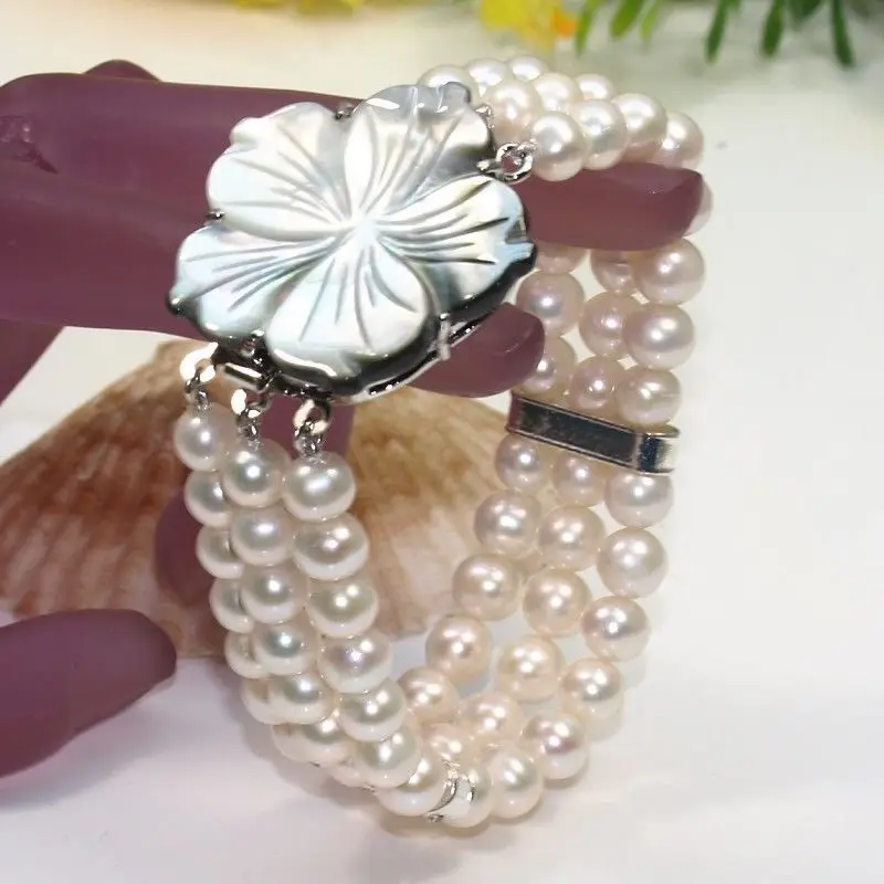 free shipping 001367 3 Rows AA 7-8mm White Pink Black fresh water cultured Pearl Bracelet
free shipping 001367 3 Rows AA 7-8mm White Pink Black fresh water cultured Pearl Bracelet