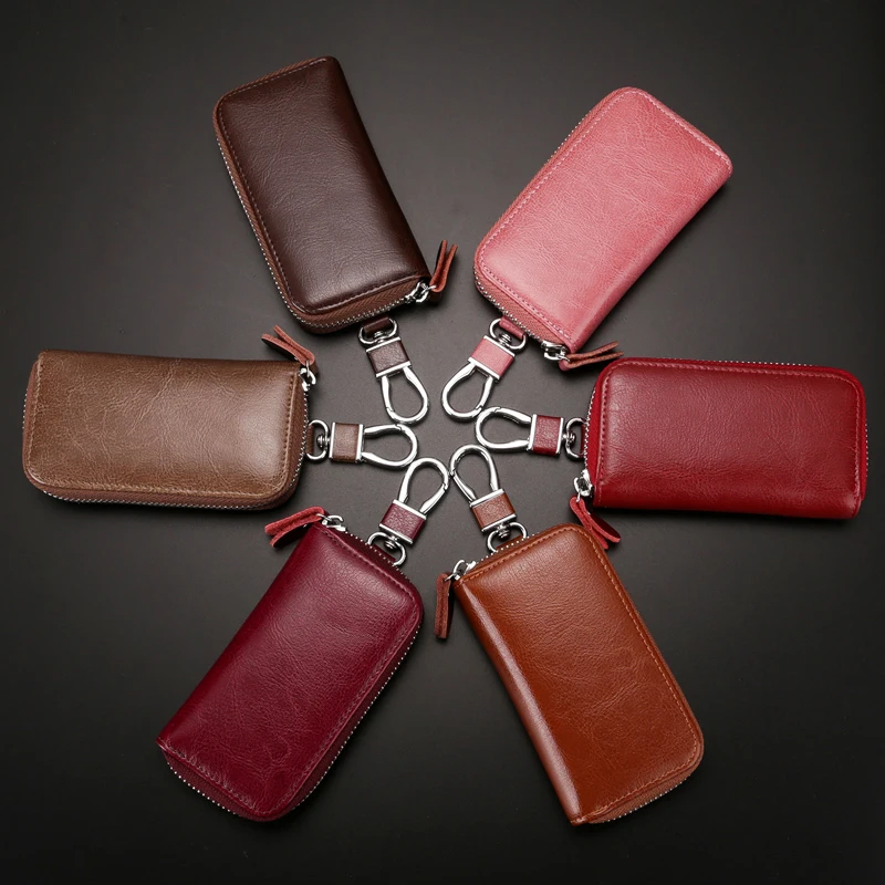 Zipper Cow Leather Key Wallets Large Capactiy Women Key Holder Business Cowhide Men Car Keys Bag Multi Function Men's Keys Case
Zipper Cow Leather Key Wallets Large Capactiy Women Key Holder Business Cowhide Men Car Keys Bag Multi Function Men's Keys Case