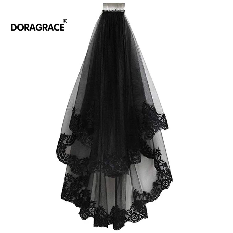 Doragrace Hot Sale New Simple Black Wedding Veil Bridal Veil Short Tulle Veils Wedding Accessories
Doragrace Hot Sale New Simple Black Wedding Veil Bridal Veil Short Tulle Veils Wedding Accessories