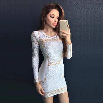 2017 New fashion sexy women's bandage dress white diamonds O-Neck celebrity evening club party bodycon dresses vestido AH4445
2017 New fashion sexy women's bandage dress white diamonds O-Neck celebrity evening club party bodycon dresses vestido AH4445